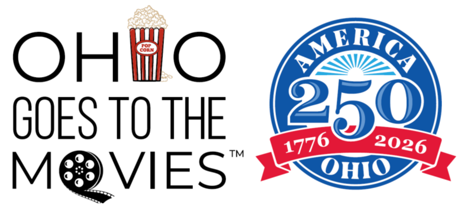 Logo for Ohio Goes to the Movies, next to the logo for America 250 in Ohio.